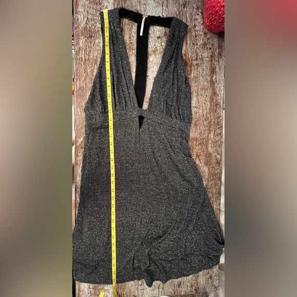 Free People Silver Black and Silver Dance Of The Night Midi Dress Size M - Picture 4 of 9